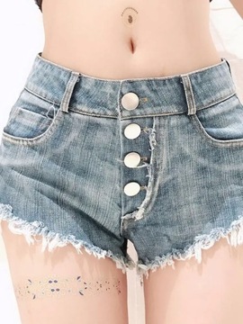2021 New Sexy Button Denim Shorts Jeans Skinny Sol