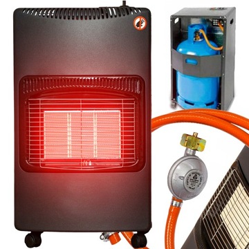 PIECYK GAZOWY GRZEJNIK NA GAZ BUTLE 65 M2 LPG PIEC CAŁY ZESTAW REDUKTOR WĄŻ