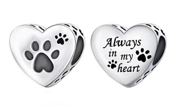 Charms ZAWIESZKA PUPIL ŁAPA CHARMS SERCE PRZYJACIEL ALWAYS IN MY HEART
