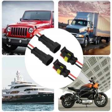 ГЕРМЕТИЧНЫЙ РАЗЪЕМ CUBE 2-контактный SUPERSEAL С НАБОРОМ КАБЕЛЕЙ ИЗ 5 ШТ.