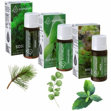 AROMATUM ZESTAW NATURALNYCH OLEJKÓW ETERYCZNYCH NA PRZEZIĘBIENIE 3x12ml