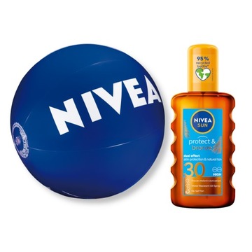 NIVEA SUN PROTECT&BRONZE Olejek spray przeciwsłoneczny SPF30 200ml + Piłka
