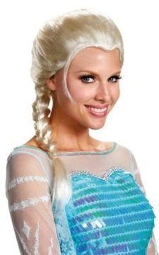 SUPER PERUKA DŁUGA BLOND ELSA Z WARKOCZEM