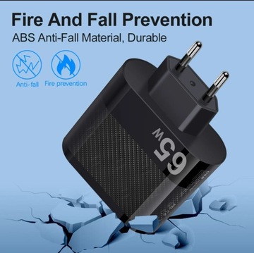 Зарядное устройство USB PD, 65 Вт, 5x USB A + 1x USB C Pd = 6 портов