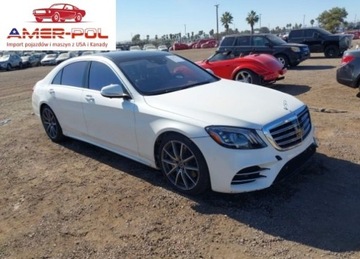 Mercedes Klasa S W222 2019 Mercedes-Benz Klasa S 2019r., S 560, od ubezpieczalni 4.0 Benzyna 463KM