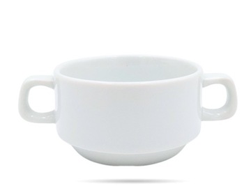 Bulionówka biała 300 ml z uchwytami sztaplowana PORCELANA BOGUCICE