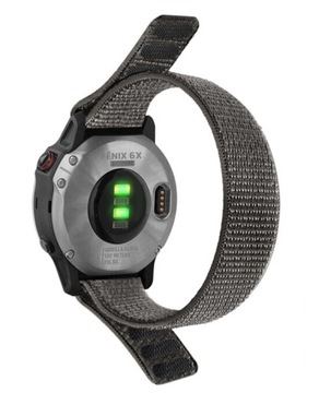 Pasek 22mm Garmin Venu Fenix 5 6 7 Nylonowy Szary