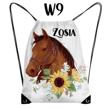 WOREK DO PRZEDSZKOLA PLECAK Z IMIENIEM KONIE w1