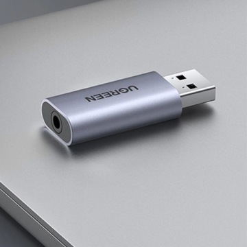Внешняя звуковая карта, адаптер Ugreen USB A 2.0 - 3,5 мм мини-джек
