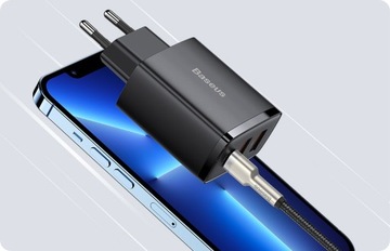 БЫСТРОЕ СЕТЕВОЕ ЗАРЯДНОЕ УСТРОЙСТВО BASEUS ДЛЯ ТЕЛЕФОНА 3X USB USB-C 30 Вт PD QC 3.0 AFC