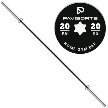GRYF OLIMPIJSKI PROSTY DO SZTANGI 220cm 20kg CROSSFIT CHROMOWANY STAL 317KG