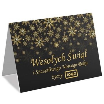 FIRMOWE KARTKI ŚWIĄTECZNE Biznesowe z LOGO A6 50szt
