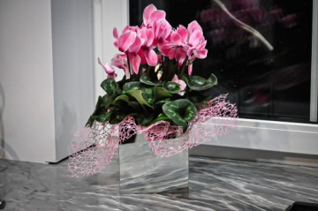 ЗЕРКАЛО СТЕКЛЯННЫЙ цветочный горшок ВАЗА 12 см