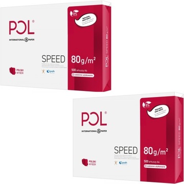 POLSPEED Papier ksero biurowy A4 80g 1000 stron 2 ryzy NaBiurQ