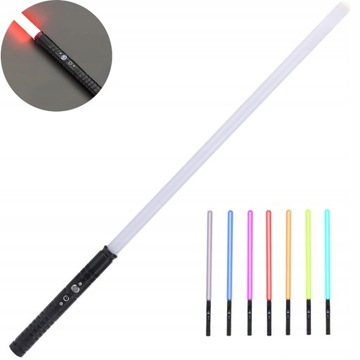 METALOWY MIESZ ŚWIETLNY LIGHTSABER LED RCB USB C 77CM CZARNY