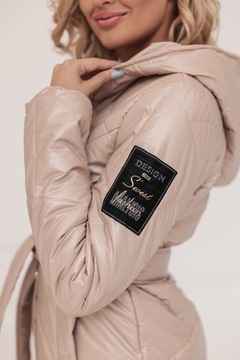 ДЛИННОЕ СТЕГАНОЕ ПАЛЬТО С ПЕРЕХОДНЫМ ПОЯСОМ XXL