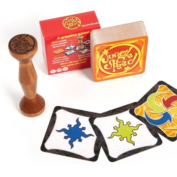 Jungle Board Game Party Cards Brown Wood Token