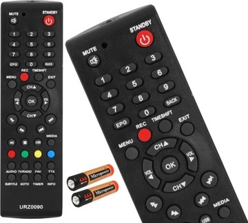 PILOT UNIWERSALNY DO DEKODERÓW TUNERÓW DVB-T CABLETECH GRATIS BATERIE