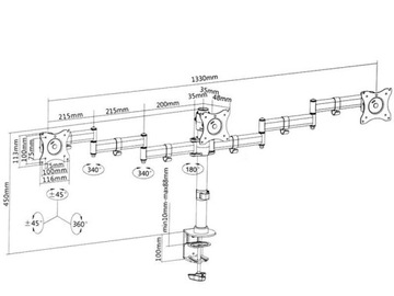 НАСТОЛЬНЫЙ ДЕРЖАТЕЛЬ ДЛЯ 3 ЖК-МОНИТОРОВ СВЕТОДИОДНОЙ СВЕТОДИОДНОЙ ДИАГНОСТИКОЙ 27 ФУТОВ