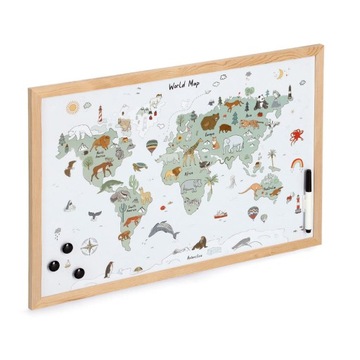 Zeller Magnetyczna tablica do pisania mapa świata 60 x 40 cm