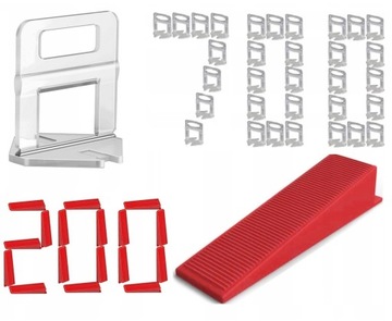 ZESTAW SYSTEM POZIOMOWANIA PŁYTEK 700 KLIPSÓW 2,0mm 200 KLINÓW KLIPS KLIN