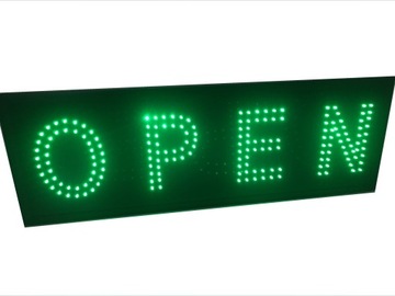 REKLAMA LED NEON SZYLD OPEN 80X25 cm 230V DIODOWA