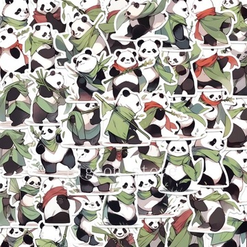 10/30/50 Pieces Panda Random Stickers, PVC St