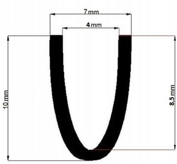 Listwa krawędziowa rantowa chromowana odboje 7x10mm na 3-4mm osłona krawędź