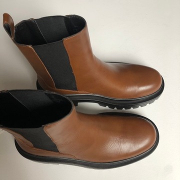 ZARA Botki Na Traktorze Skóra 36