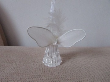 стеклянное елочное украшение, стеклянный вертеп ангела