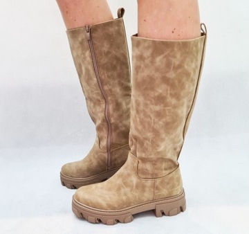 NOWE PŁASKIE KOZAKI BUTY BOTKI TRAPERY 38