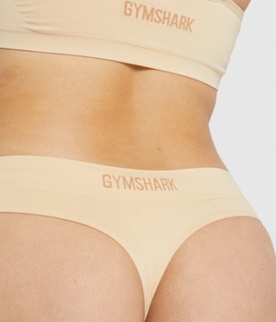 GYMSHARK MAJTKI DAMSKIE STRINGI BEŻOWE XXL 1A0F2_G*