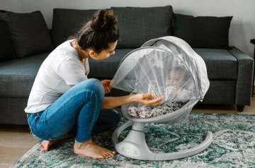 Электрическая качалка с пультом Kidwell LUXI 2в1 серый меланж