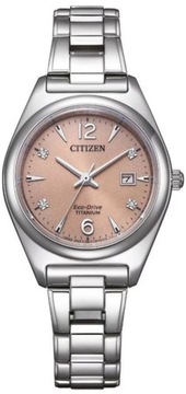 ELEGANCKI ZEGAREK DAMSKI CITIZEN EW2601-81Z SUPER TITANIUM SOLARNY DATA BOX