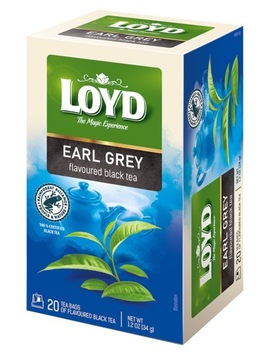 Ekspresowa Herbata Czarna Earl Grey Black Tea w Kopertkach 20T LOYD