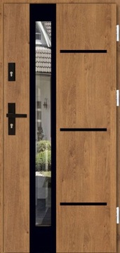 DRZWI ZEWNĘTRZNE INOX16ZD3 BLACK 72MM 90CM TERMO