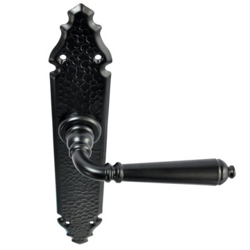 KLAMKA DRZWIOWA CZARNA LOFT RETRO KUTA METALOWA