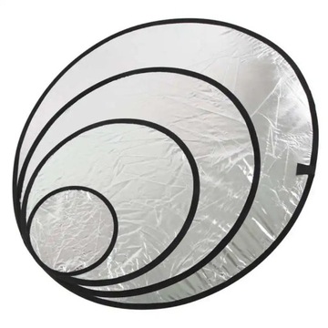 Серебристо-белый 2-в-1 портативный круглый отражатель для фотосъемки
