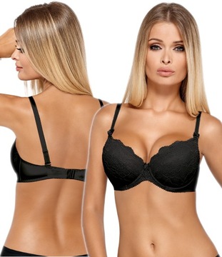PARI VESTA Koronkowy biustonosz push-up *80C*BLACK