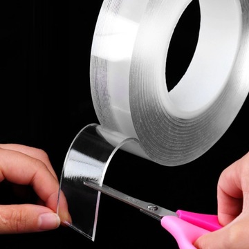 TAŚMA MONTAŻOWA DWUSTRONNA MOCUJĄCA MOCNA BEZBARWNA NANO 3cm x 5m