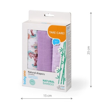 Naturalne pieluszki z włókien bambusa NATURAL BAMBOO Babyono 397/11