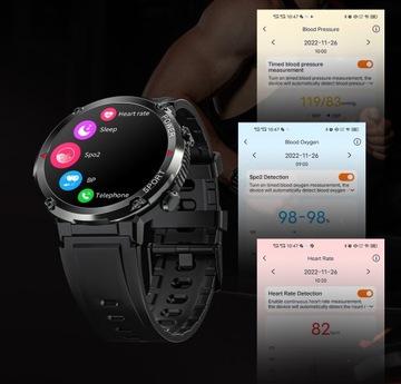 SMARTWATCH ZEGAREK MĘSKI ROZMOWY SPORT POMIARY