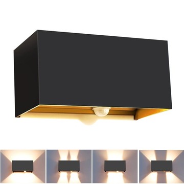 LAMPA KINKIET ELEWACYJNA OGRODOWA ZEWNĘTRZNY LED GÓRA DÓŁ CZUJNIK RUCHU 20W