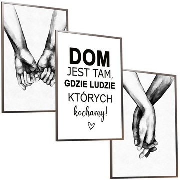 30x40 3x OBRAZY W RAMIE PLAKATY RAMKA DŁONIE DOM