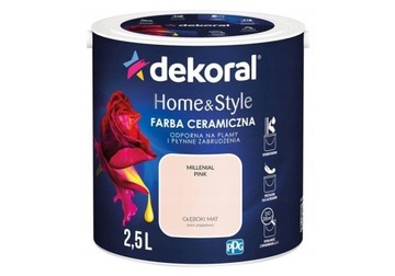 Farba ceramiczna ścienna Dekoral 2,5 l HOME&STYLE mat MILLENIAL PINK