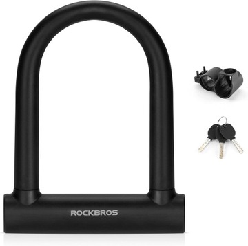 ROCKBROS Zapięcie Rowerowe U-Lock Blokada Zamek z Stali Stopowej Czarny