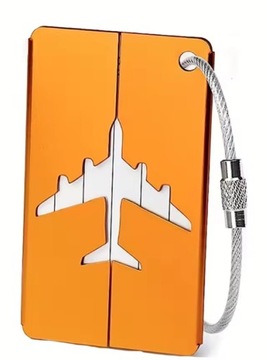 METALOWY IDENTYFIKATOR ADRESÓWKA DO WALIZKI ZAWIESZKA NA BAGAŻ DO SAMOLOTU