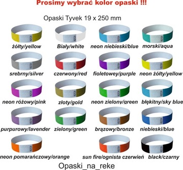 Opaski identyfikacyjne na rękę papierowe 10 sztuk