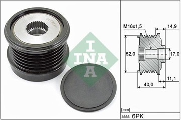 ALTERNÁTOR - SPOJKA JEDNOSMĚR SCHAEFFLER INA 535 0293 10