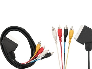 Kabel przewód EURO SCART 4 x RCA SCART Euro- 4RCA cinch 1,5 m HQ